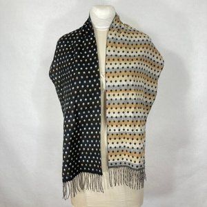Polka Dot Black and Cream Scarf